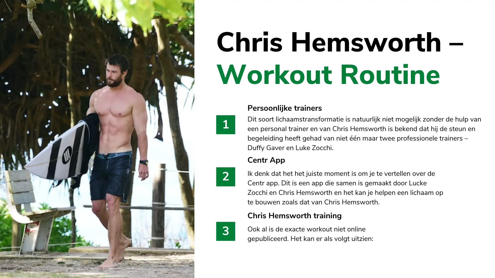 Chris Hemsworth lichaamsbouw

